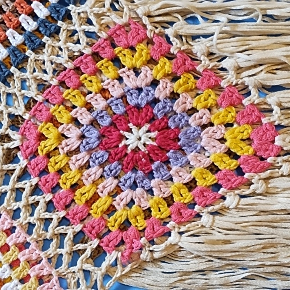 NWT Multicolor Boho Crochet Fringe Top - Picture 3 of 16